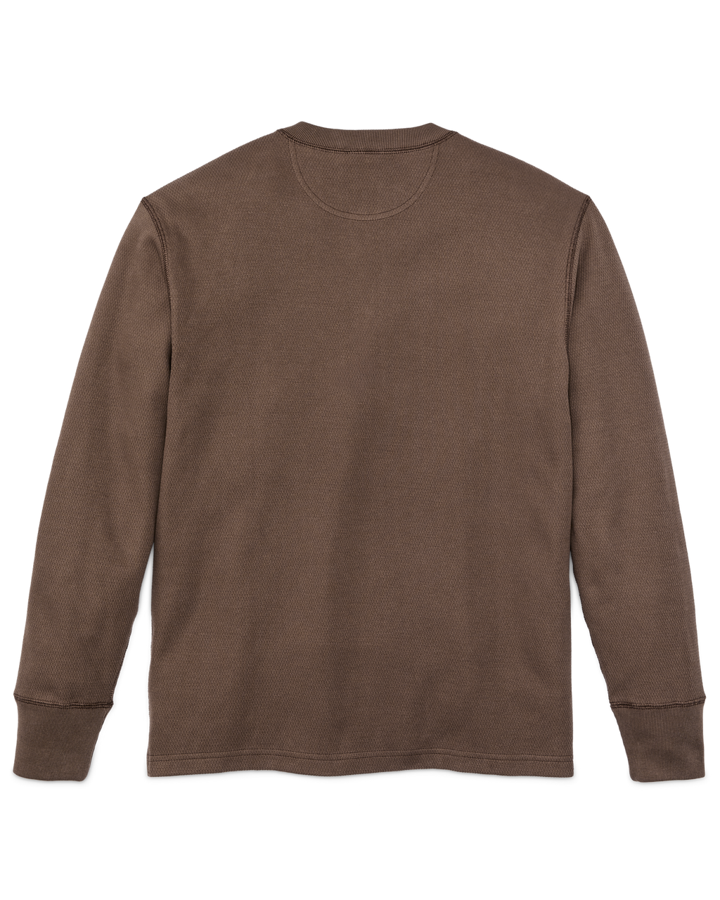 Waffle Knit Henley in Brown