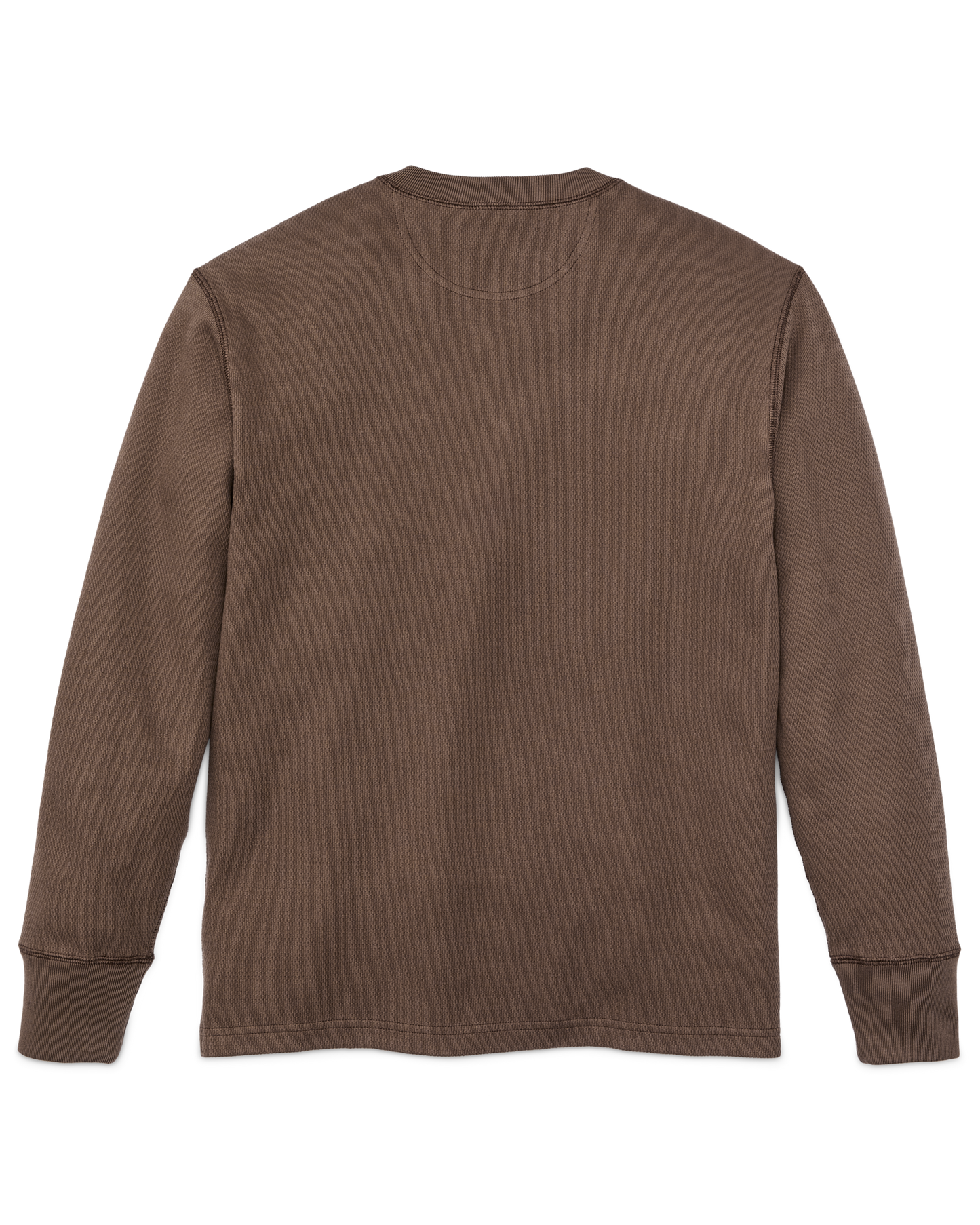Waffle Knit Henley in Brown