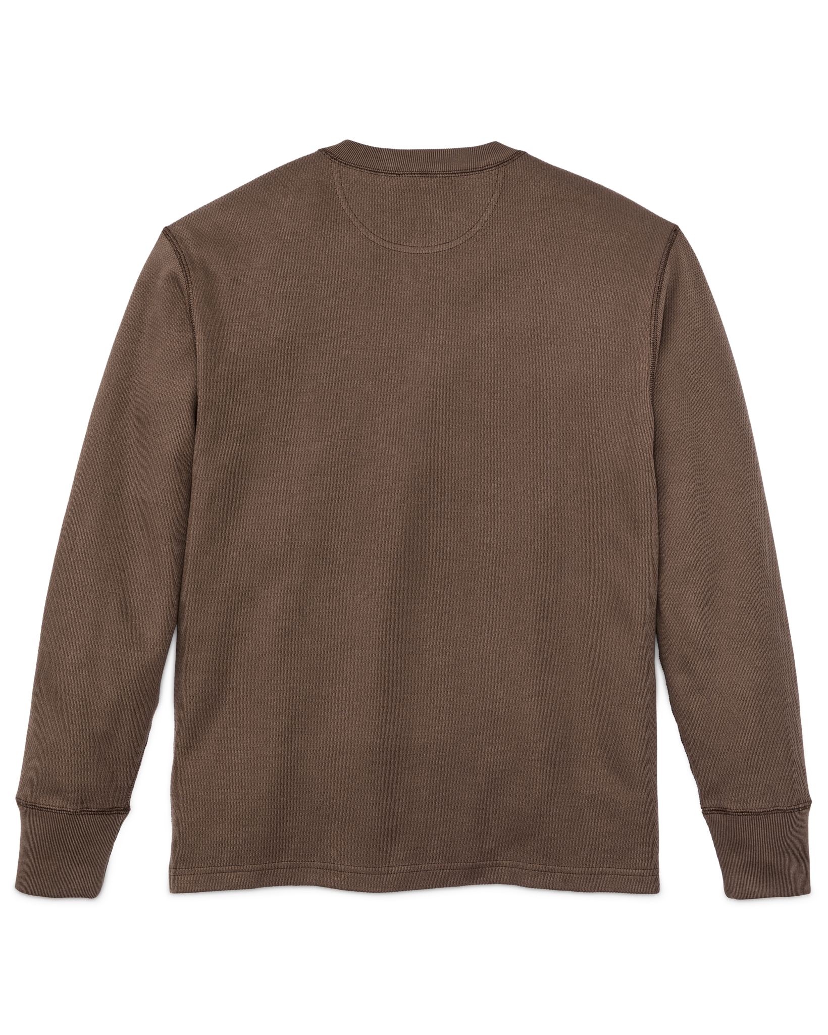 Waffle Knit Henley in Brown