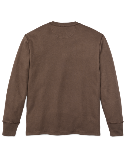 Waffle Knit Henley in Brown