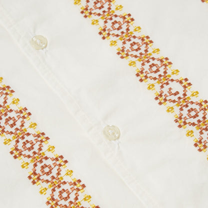 Minari Shirt In Ecru Embroidered Organic Poplin