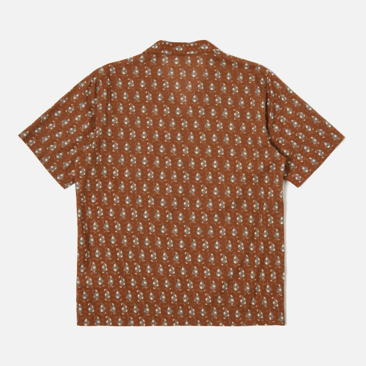 Road Shirt in Brown Paisley Block