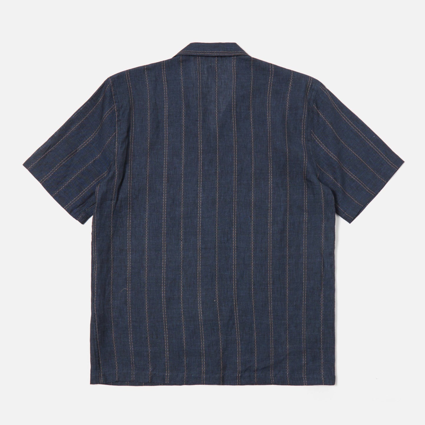 Road Shirt in Blue Striped Linen