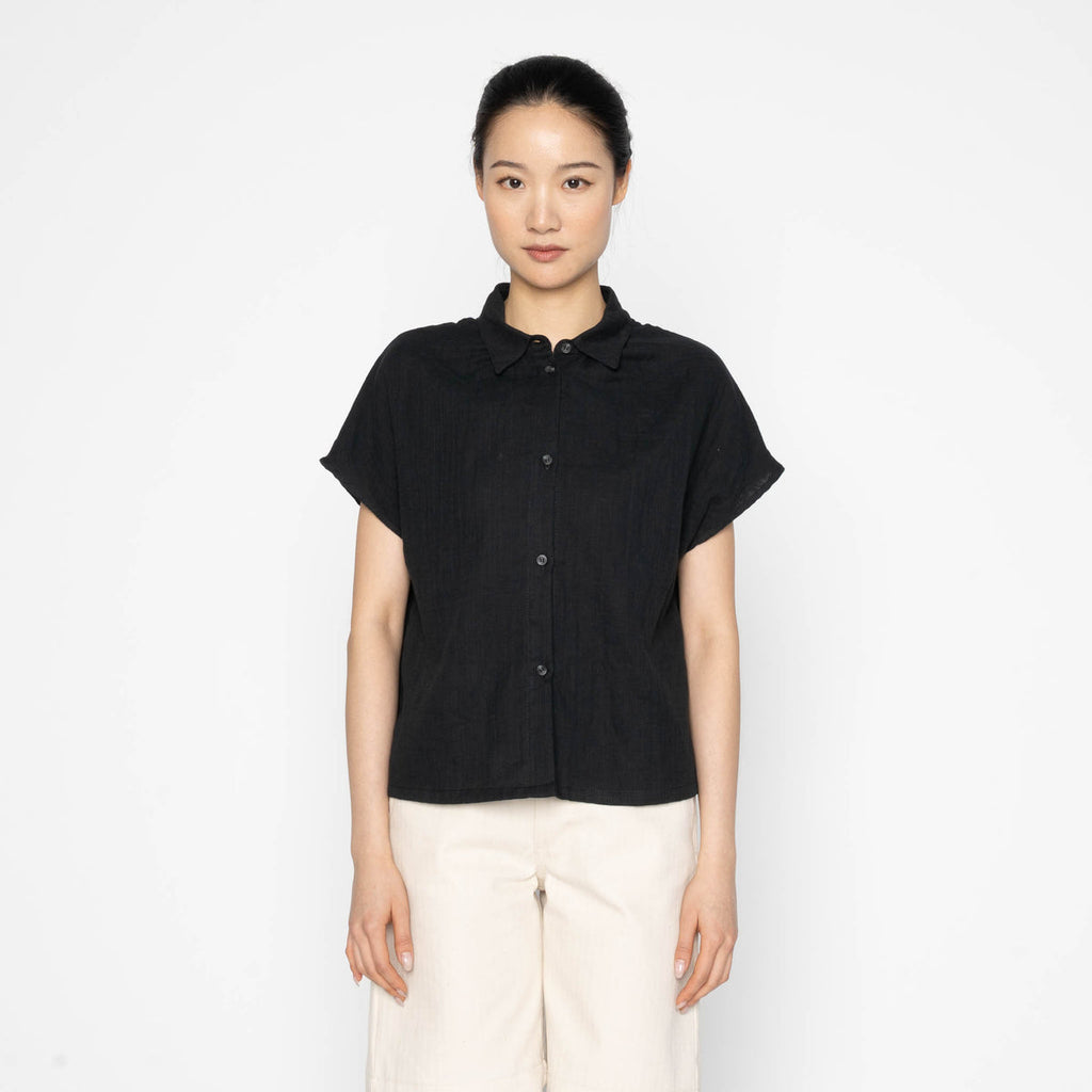 Billie in Black Double Weave Gauze