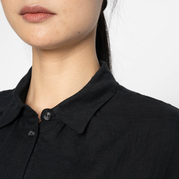 Billie in Black Double Weave Gauze