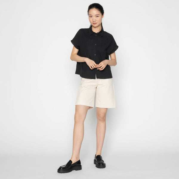 Billie in Black Double Weave Gauze