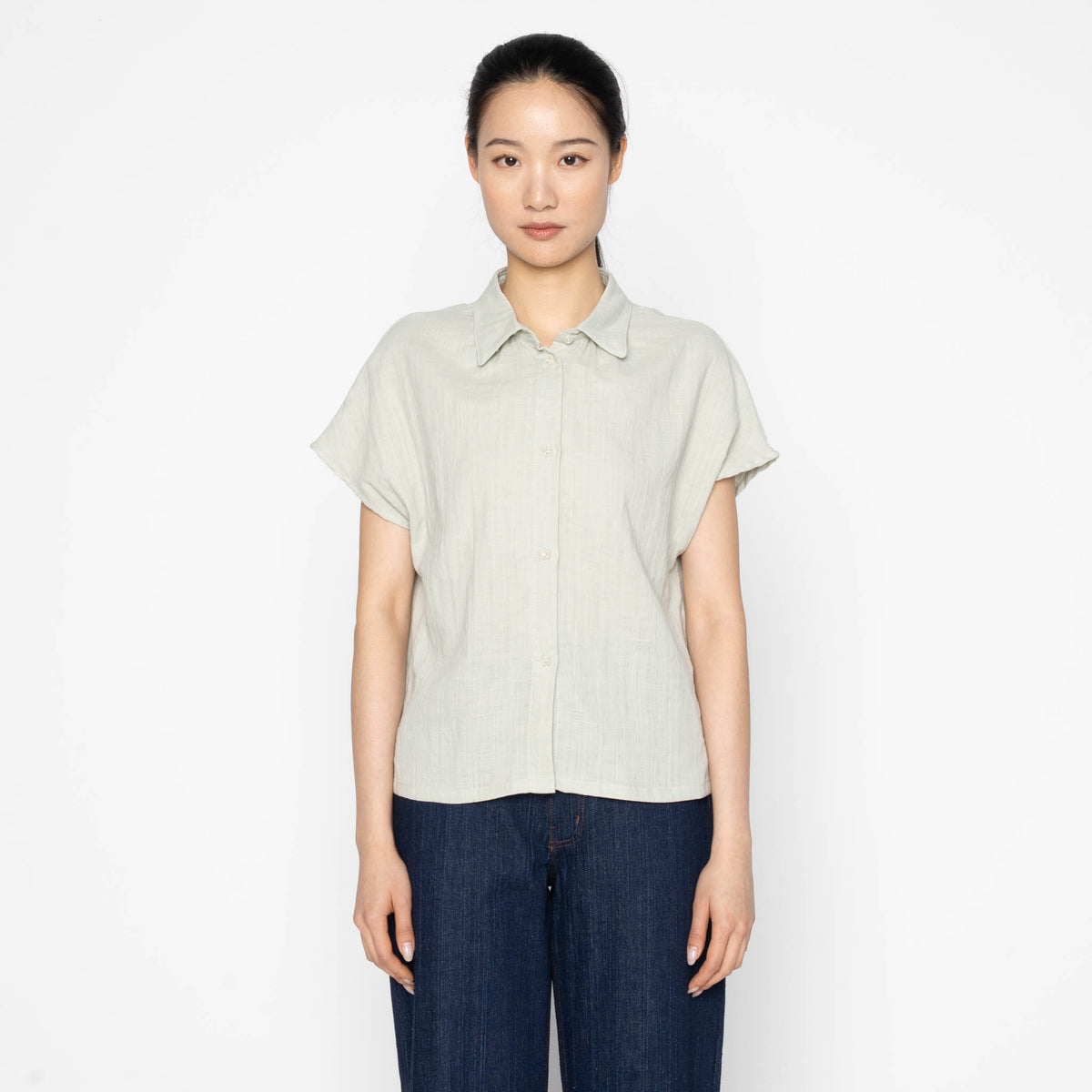Billie in Mint Double Weave Gauze