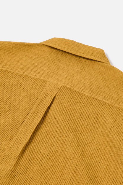 Tech Overshirt in Camel Nippon Waffle