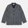 Three Button Jacket in Lord Cotton Linen Denim