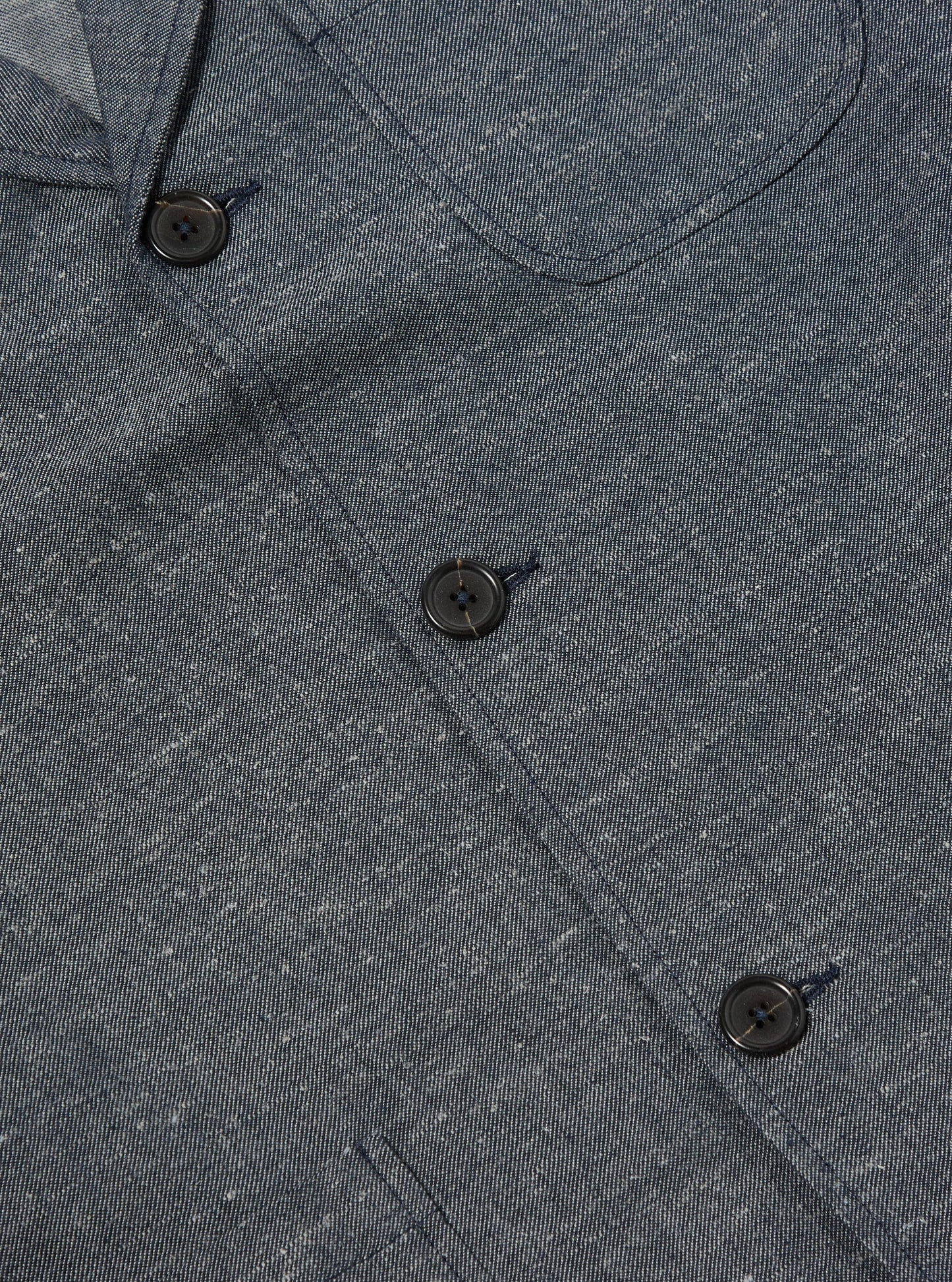 Three Button Jacket in Lord Cotton Linen Denim