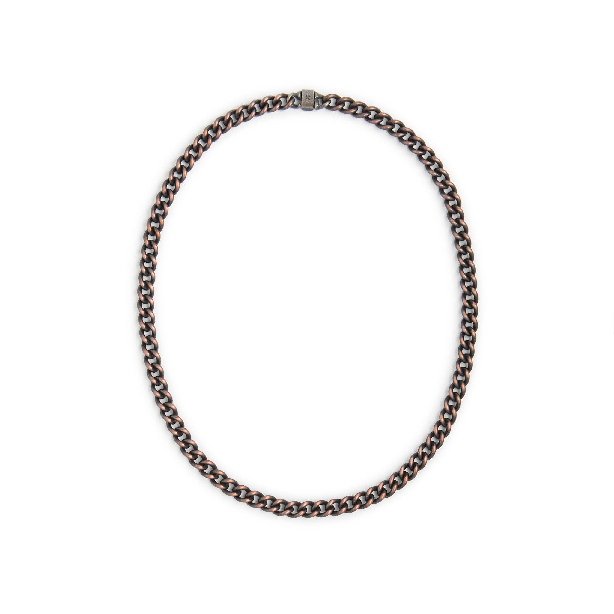 Classic Neck Chain in Work Patina Brass