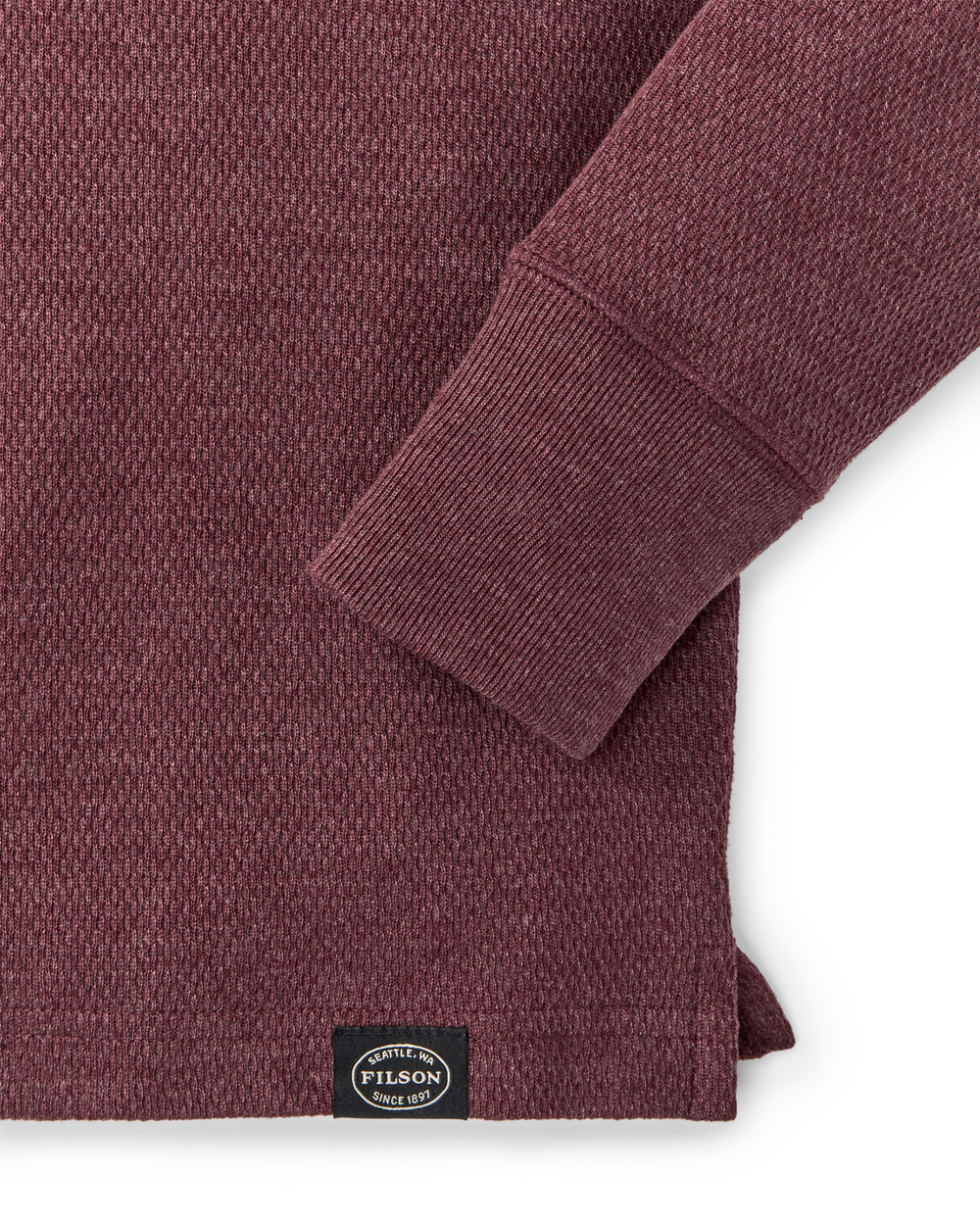 Waffle Knit Henley in Dark Port Heather