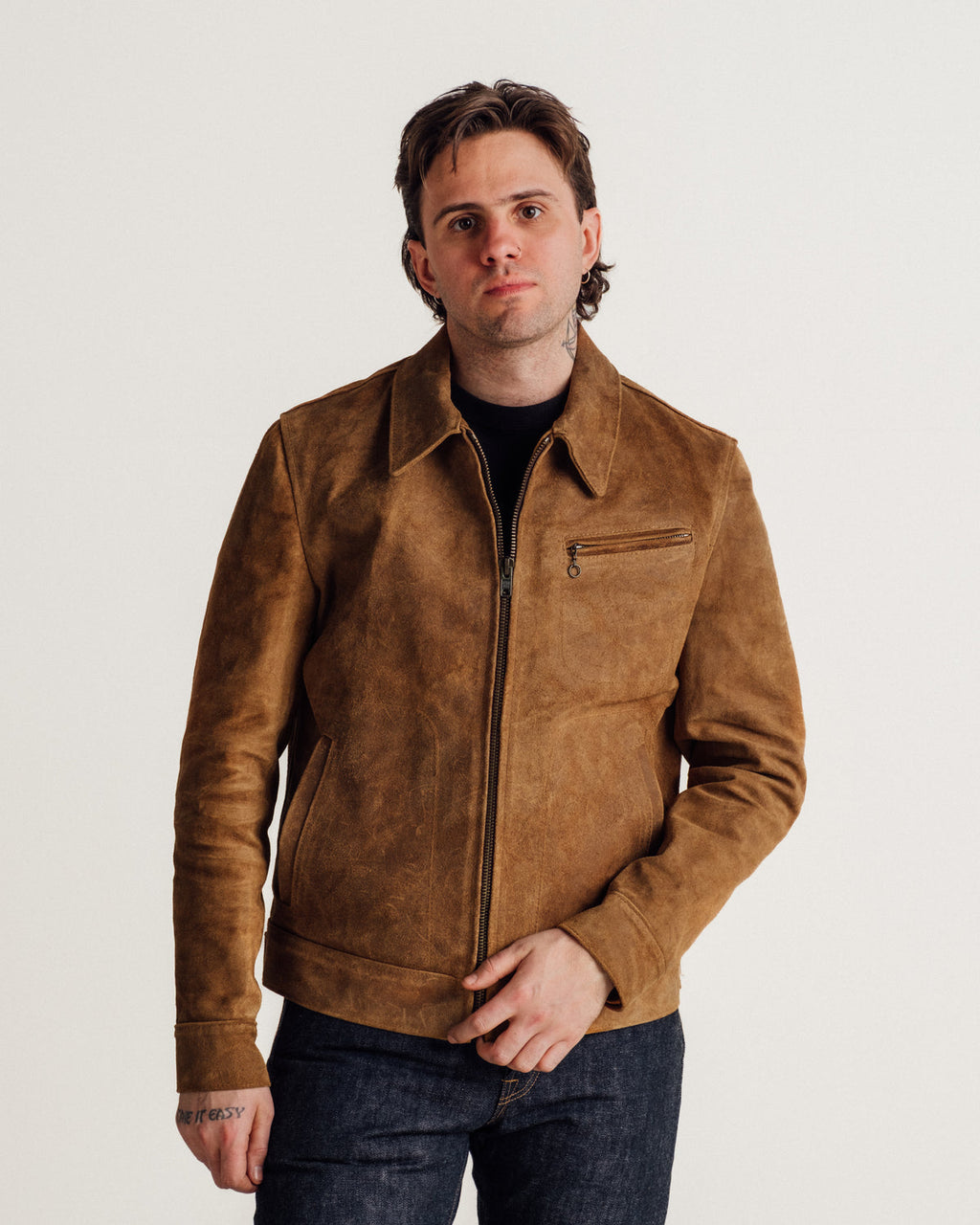 370 "Duke" Suede Unlined Rough Out Cowhide Jacket