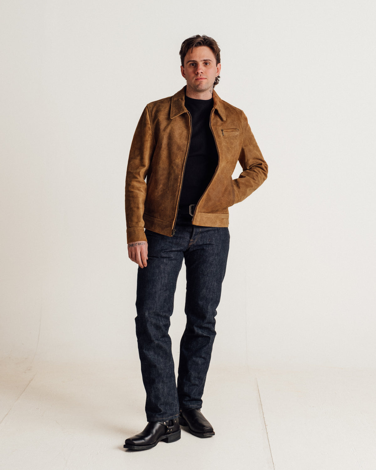 370 "Duke" Suede Unlined Rough Out Cowhide Jacket