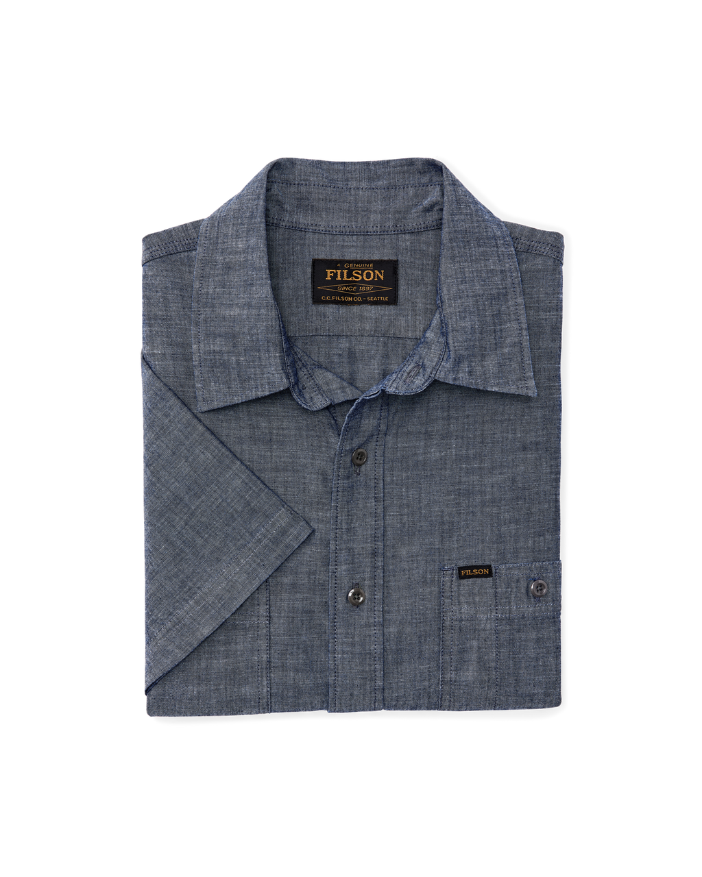 Short Sleeve Chambray Shirt in Vintage Fade