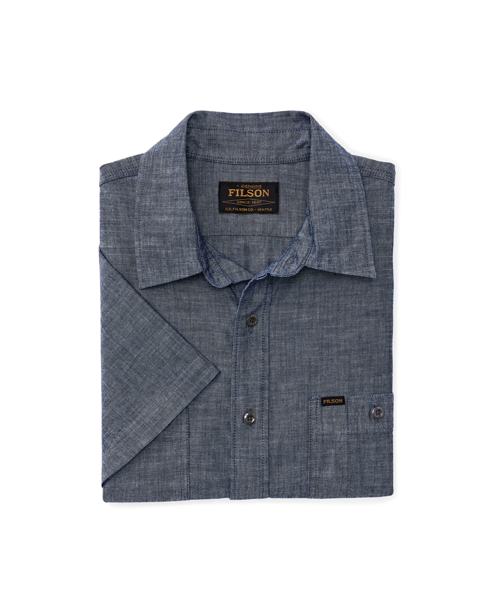 Short Sleeve Chambray Shirt in Vintage Fade