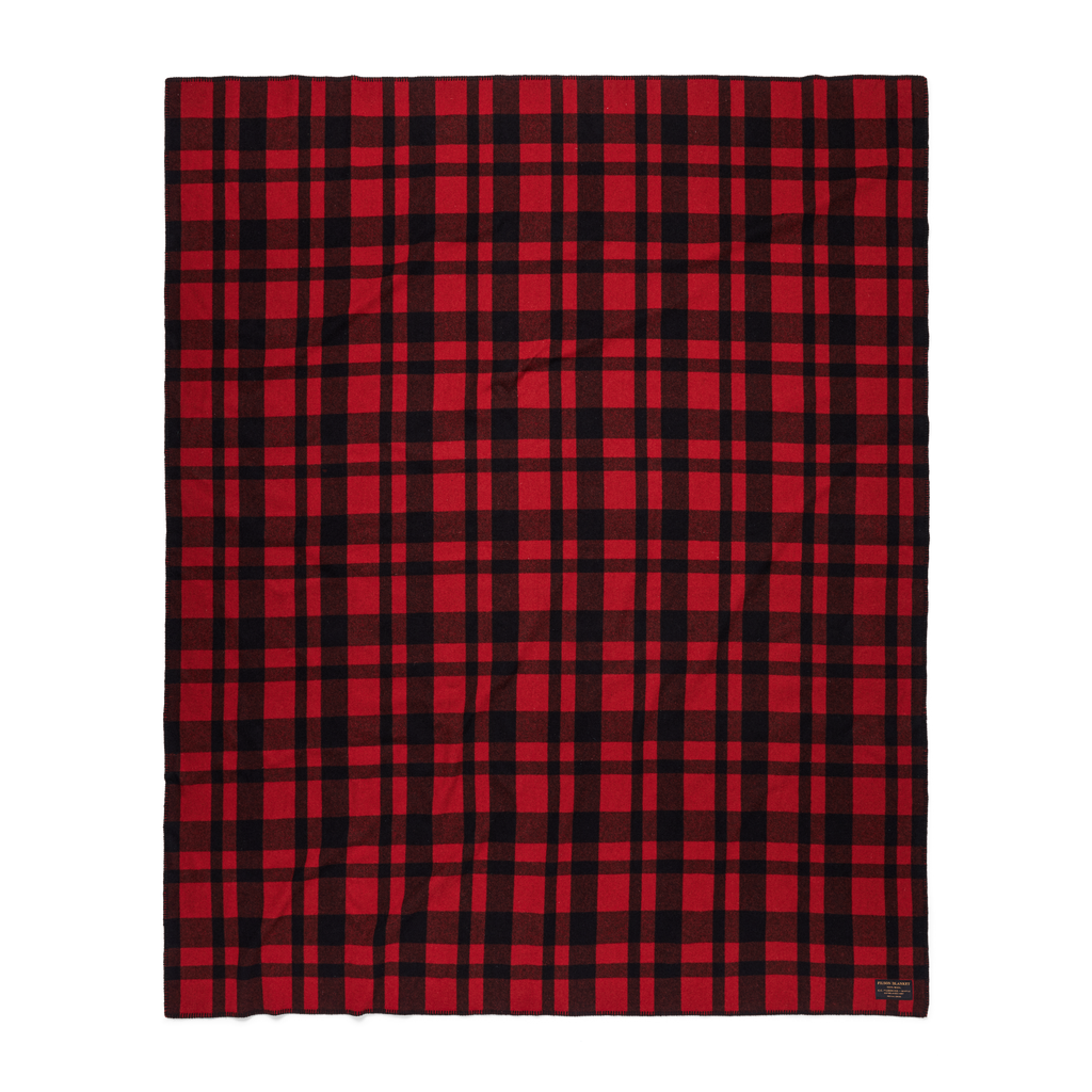 Mackinaw Wool Blanket in Red Black Heritage Plaid