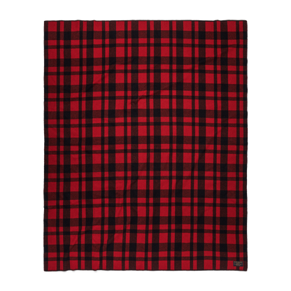 Mackinaw Wool Blanket in Red Black Heritage Plaid