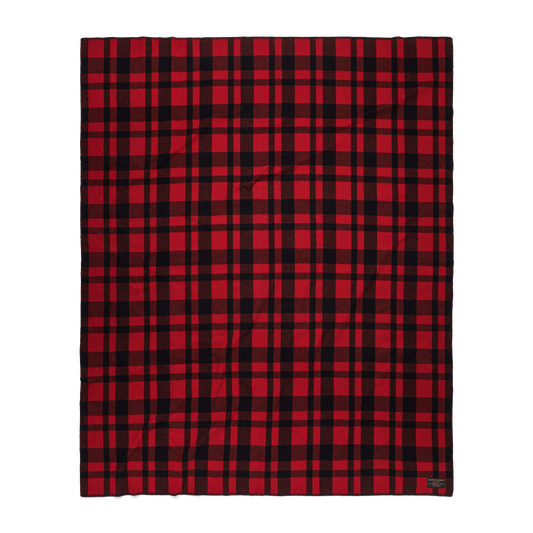 Mackinaw Wool Blanket in Red Black Heritage Plaid