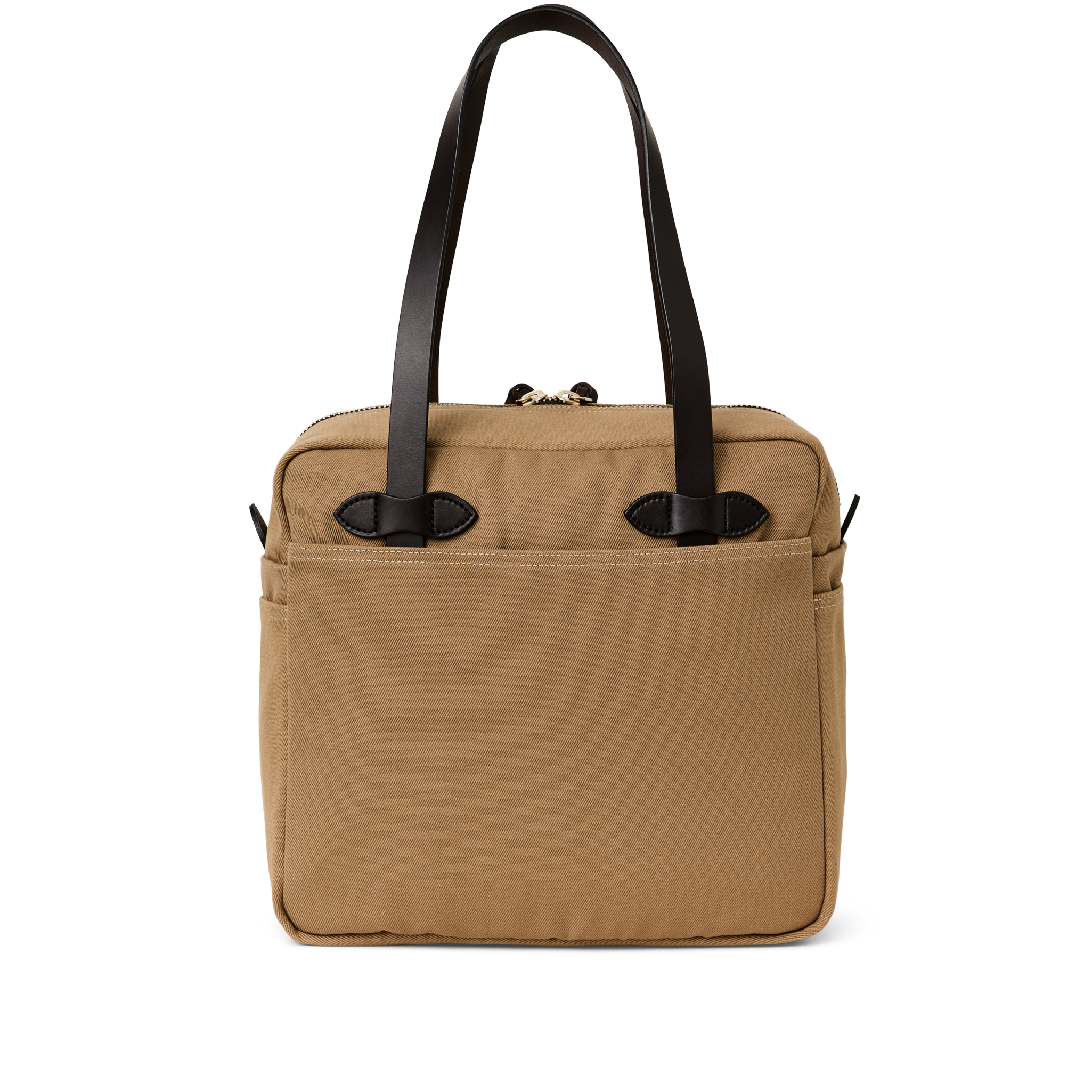Rugged Twill Zipper Tote Bag in Tan