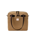 Rugged Twill Zipper Tote Bag in Tan
