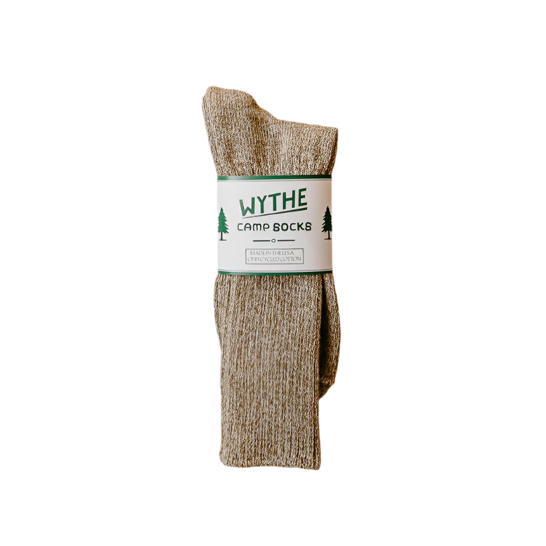Recycled Cotton Camp Sock in Camp Khaki Melange