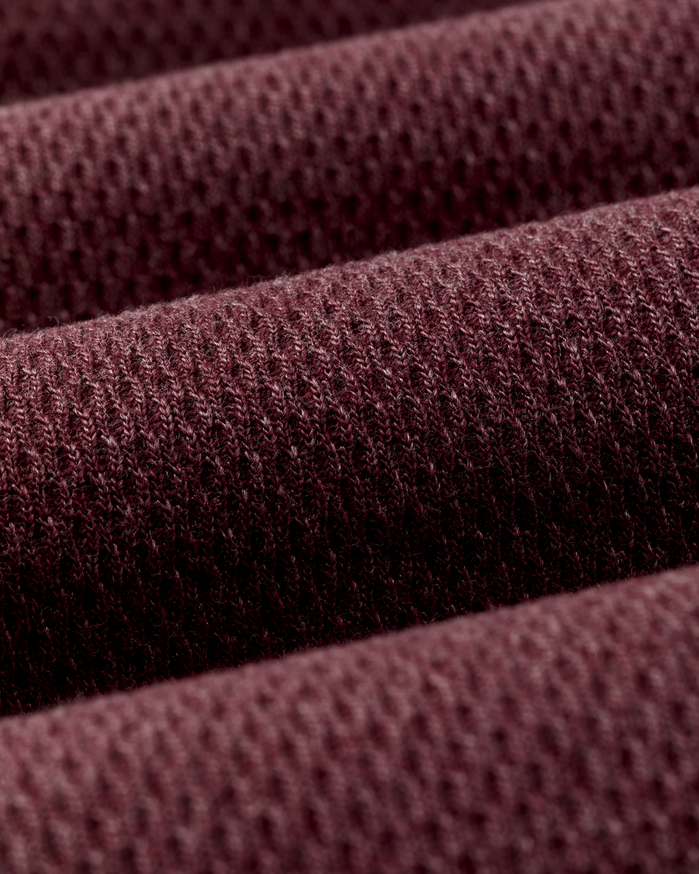 Waffle Knit Henley in Dark Port Heather