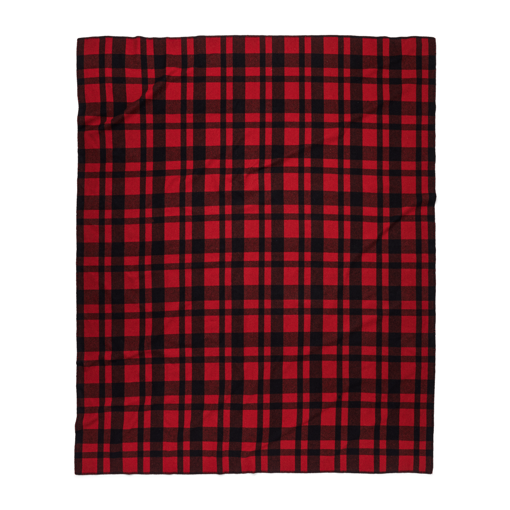 Mackinaw Wool Blanket in Red Black Heritage Plaid