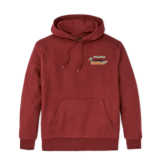 Prospector Embroidered Ducks Hoodie in Fired Brick