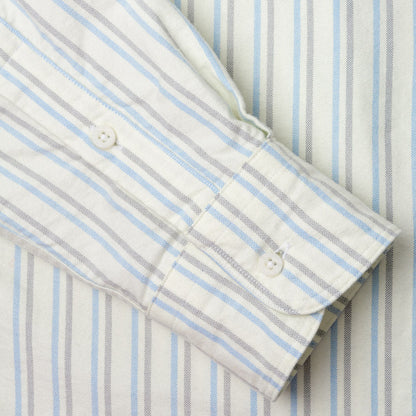 Blue Brushed Split Stripe Oxford