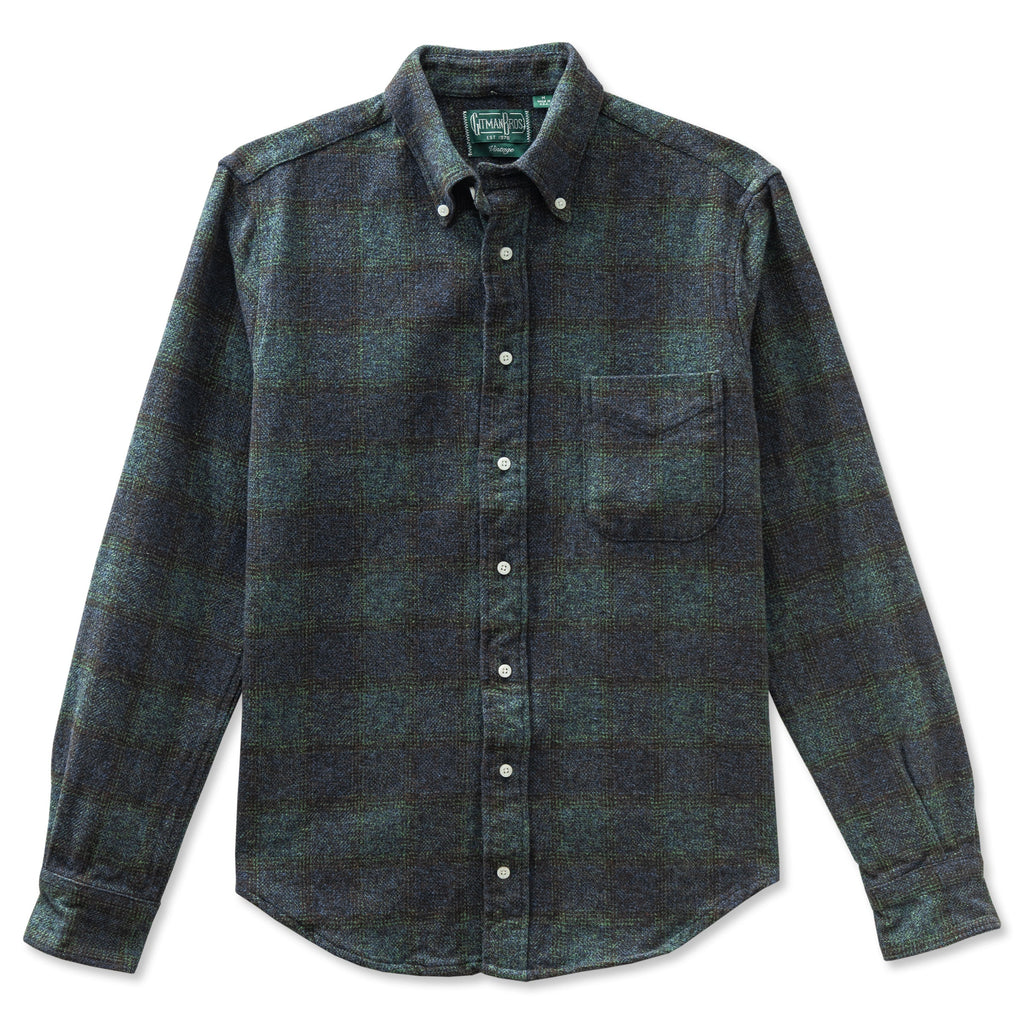 Navy Cotton Tweed Check
