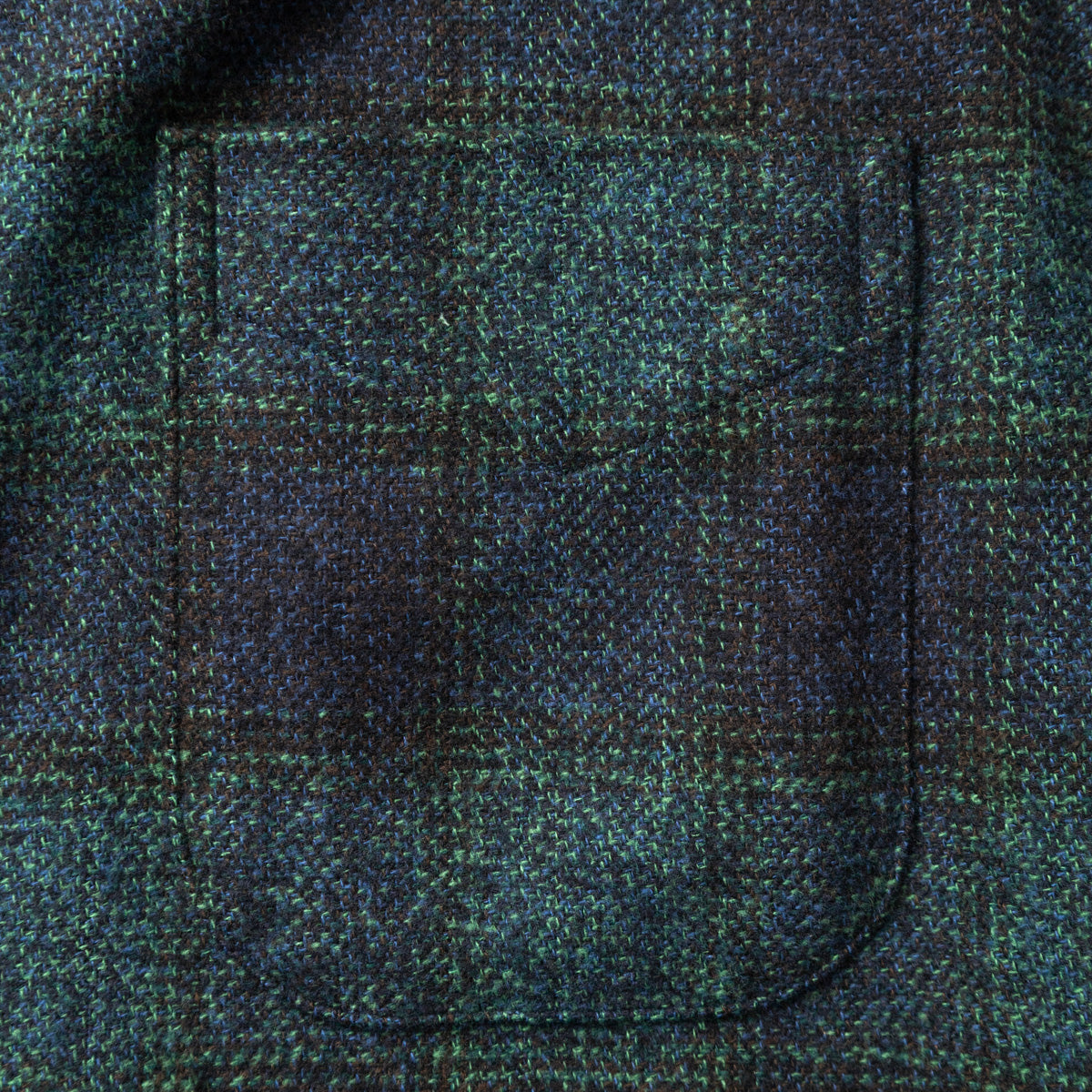 Navy Cotton Tweed Check