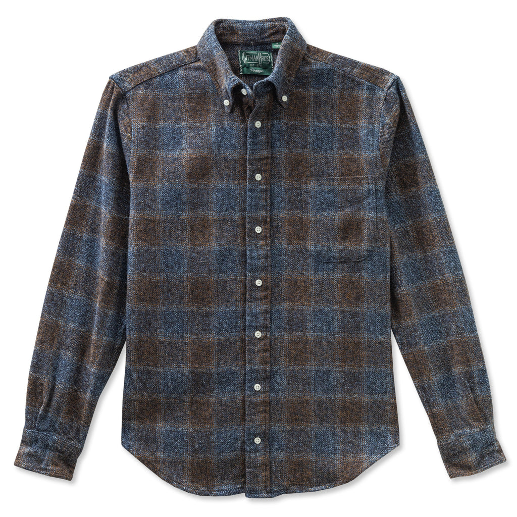 Brown Cotton Tweed Check