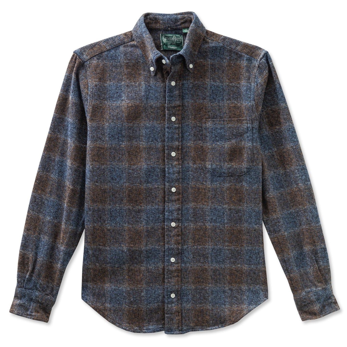 Brown Cotton Tweed Check