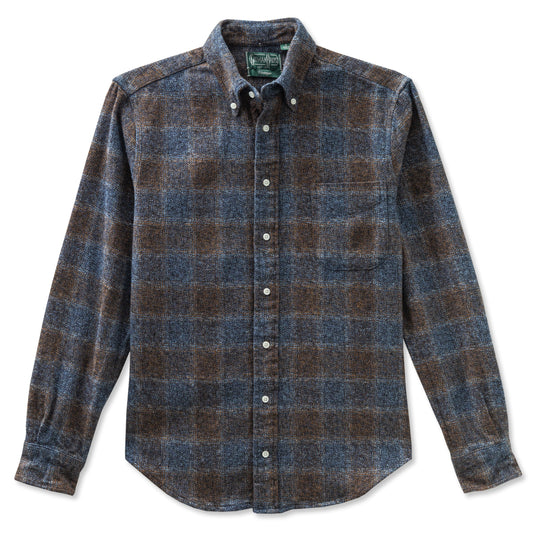 Brown Cotton Tweed Check