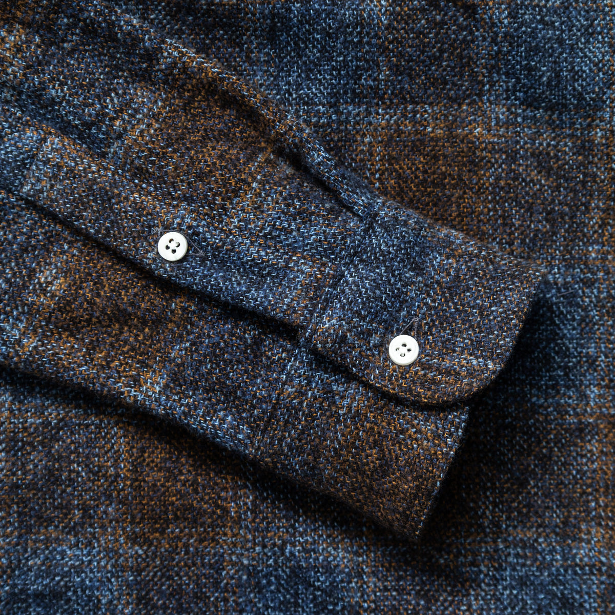 Brown Cotton Tweed Check