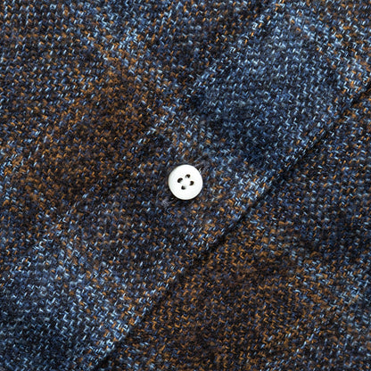 Brown Cotton Tweed Check