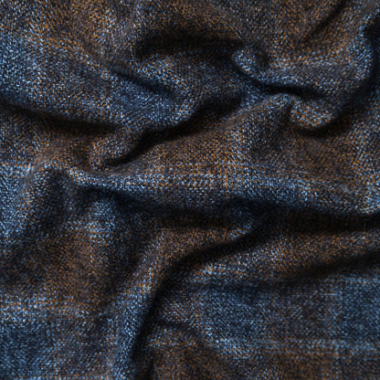 Brown Cotton Tweed Check