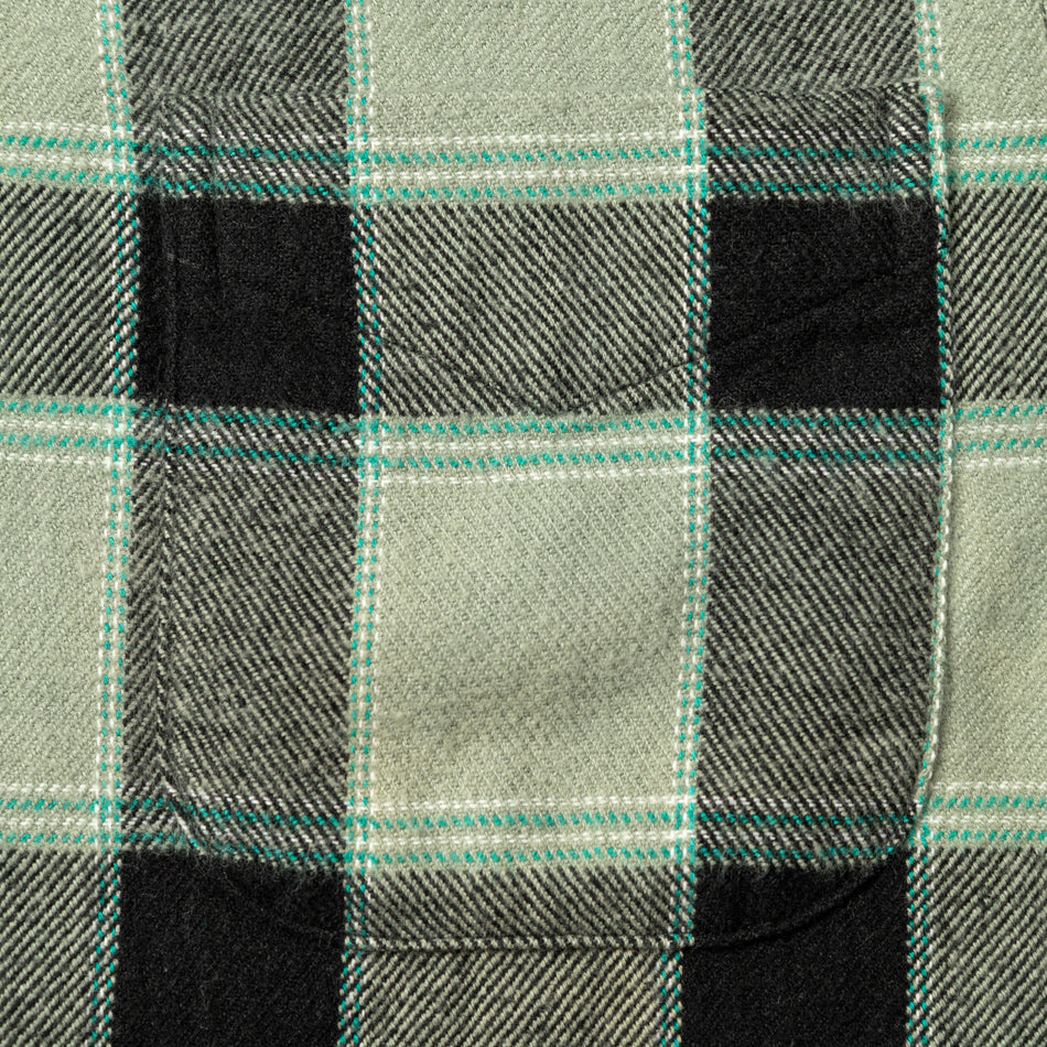 Celeste Green/Black Winter Brushed Madras