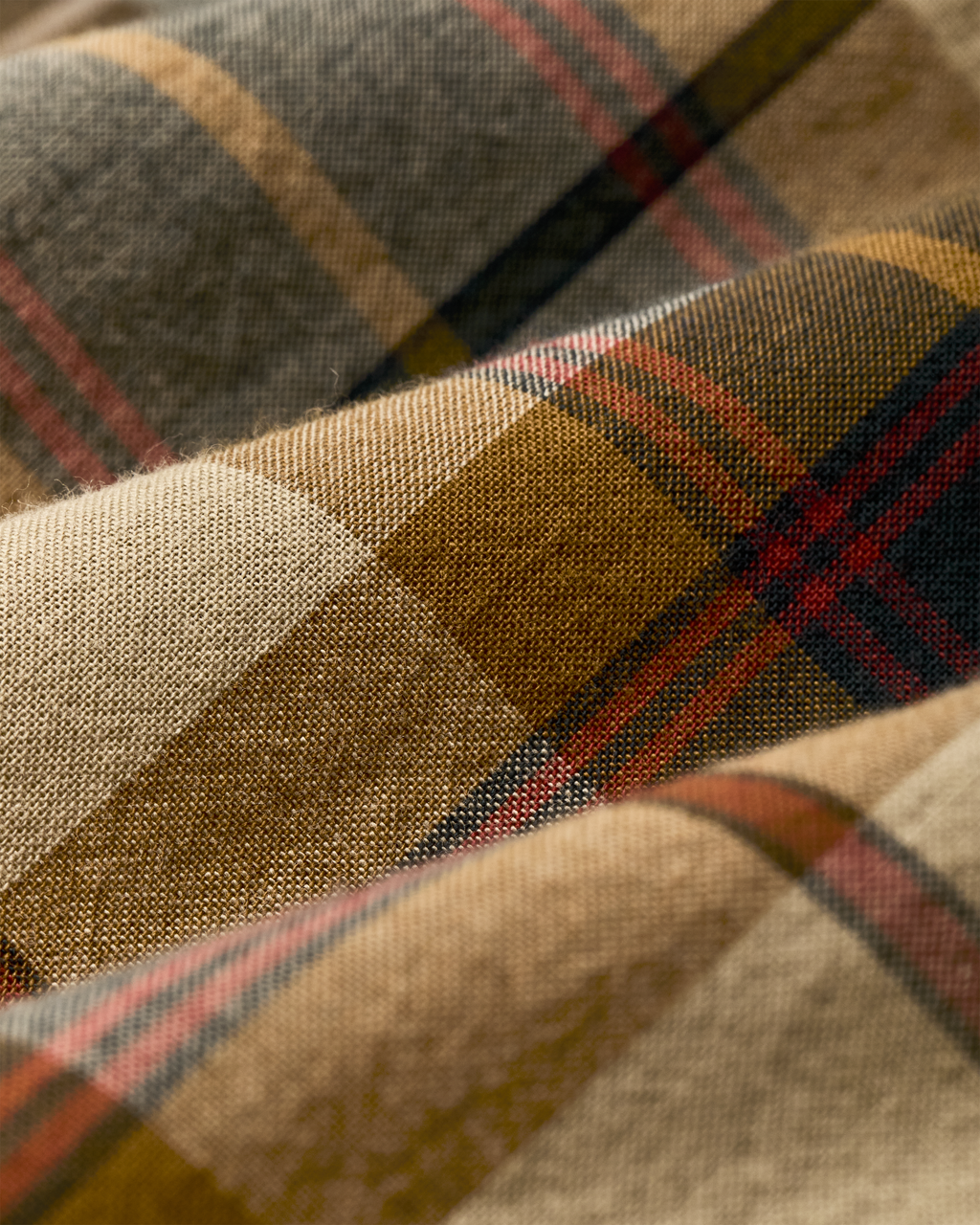 Madras Button-Down Shirt in Tan Spruce Multicolor