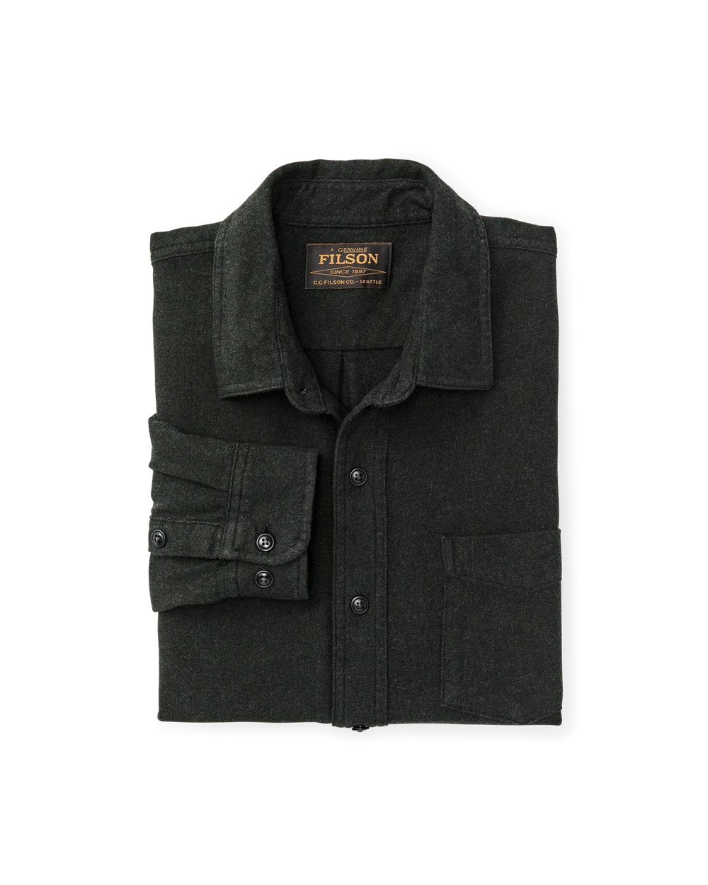 Rustic Flannel Shirt in Dark Moss Heather