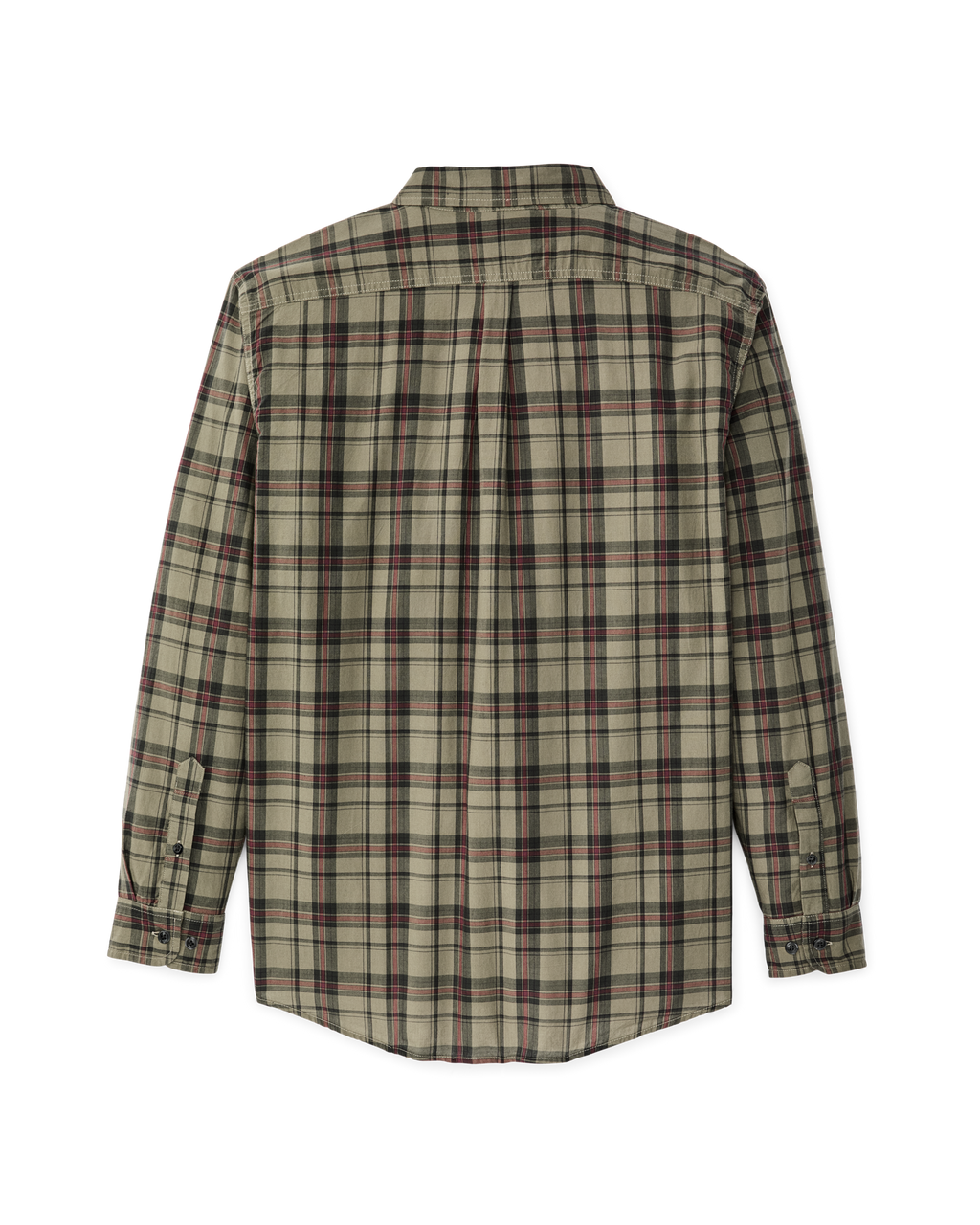 Madras Button-Down Shirt in Olive Gravel Plaid