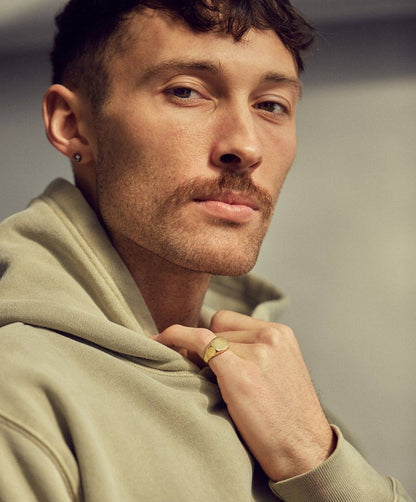 Signet Ring in Work Patina Brass