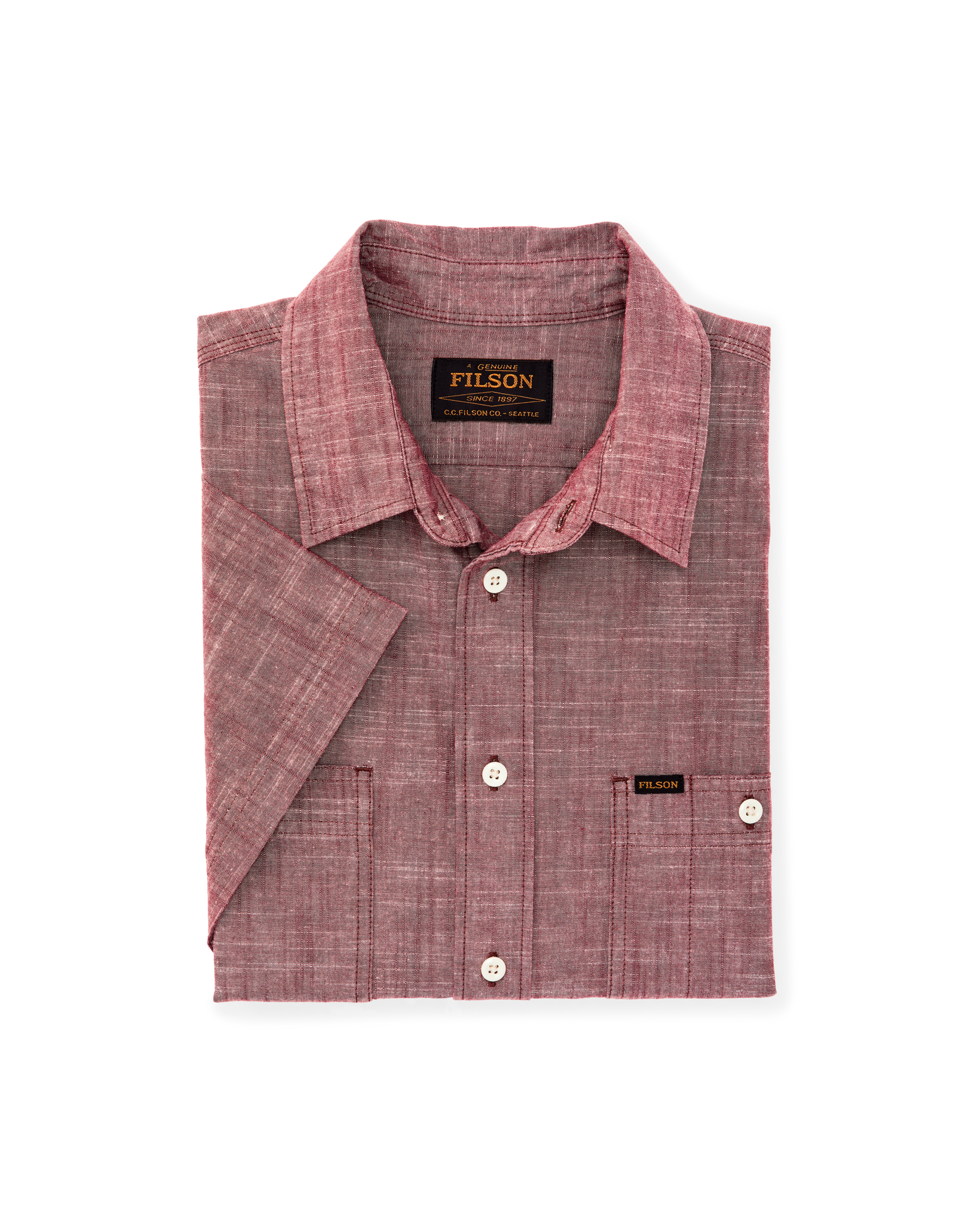 Short Sleeve Chambray Shirt in Sable