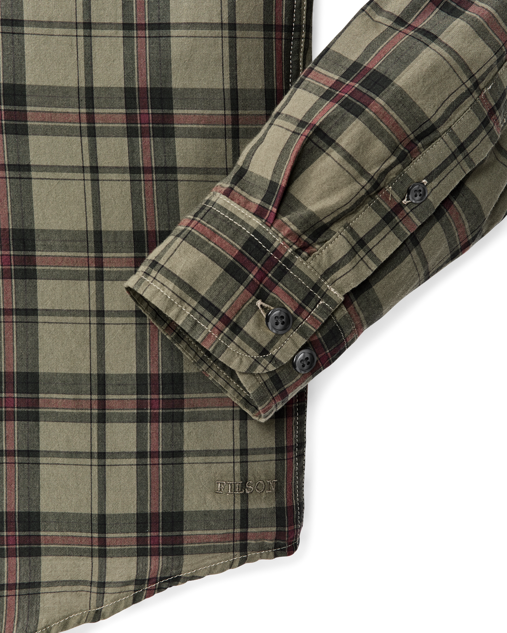 Madras Button-Down Shirt in Olive Gravel Plaid
