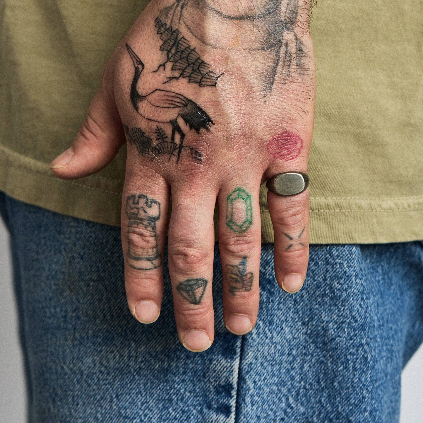 Signet Ring in Work Patina Brass