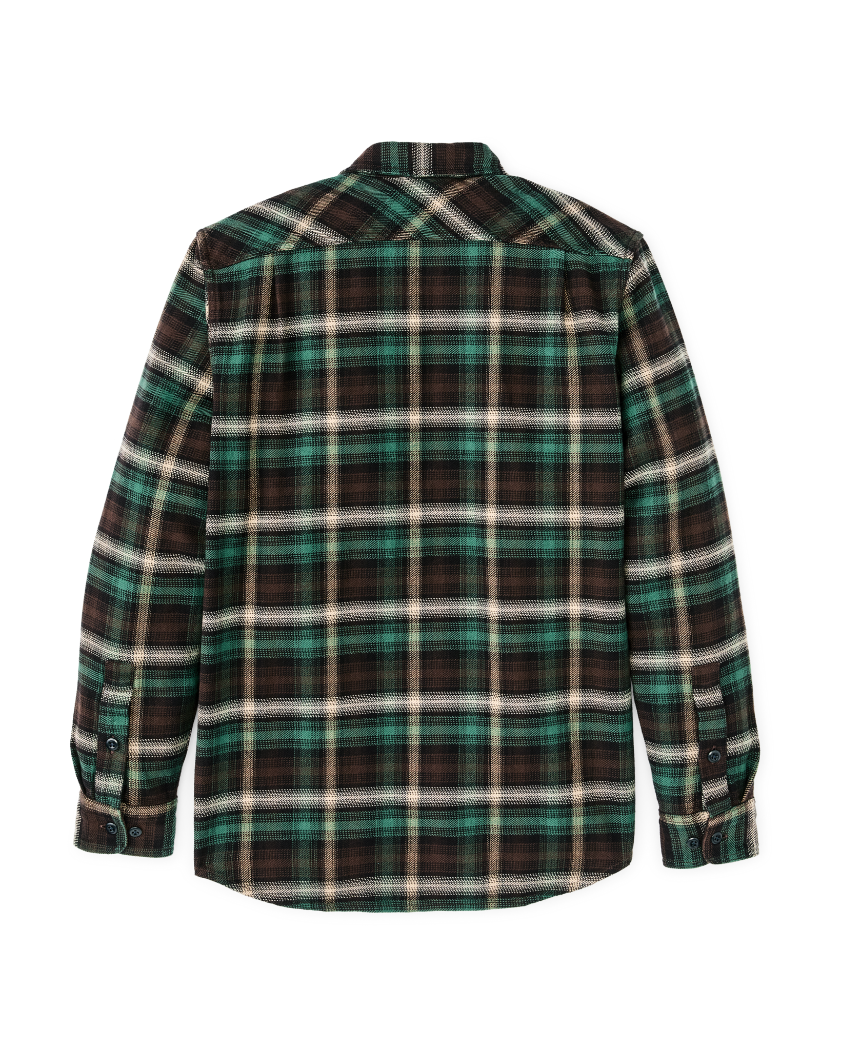 Vintage Flannel Work Shirt in Brown Cream Multiplaid