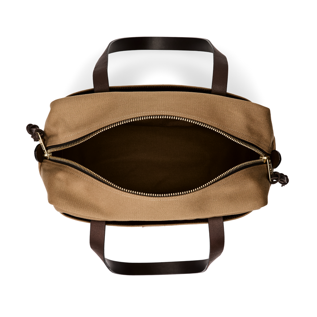 Rugged Twill Zipper Tote Bag in Tan