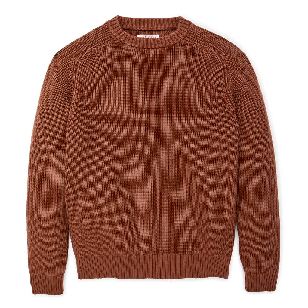 Vintage Cotton Crewneck Sweater in Rust