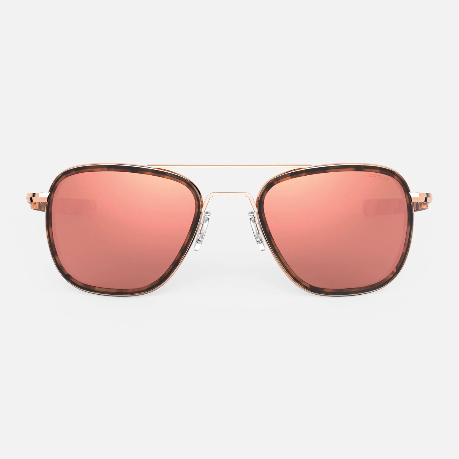 Aviator Fusion in 22k Rose Gold, Rose Tortoise Inlays & Polarized Rose Gold